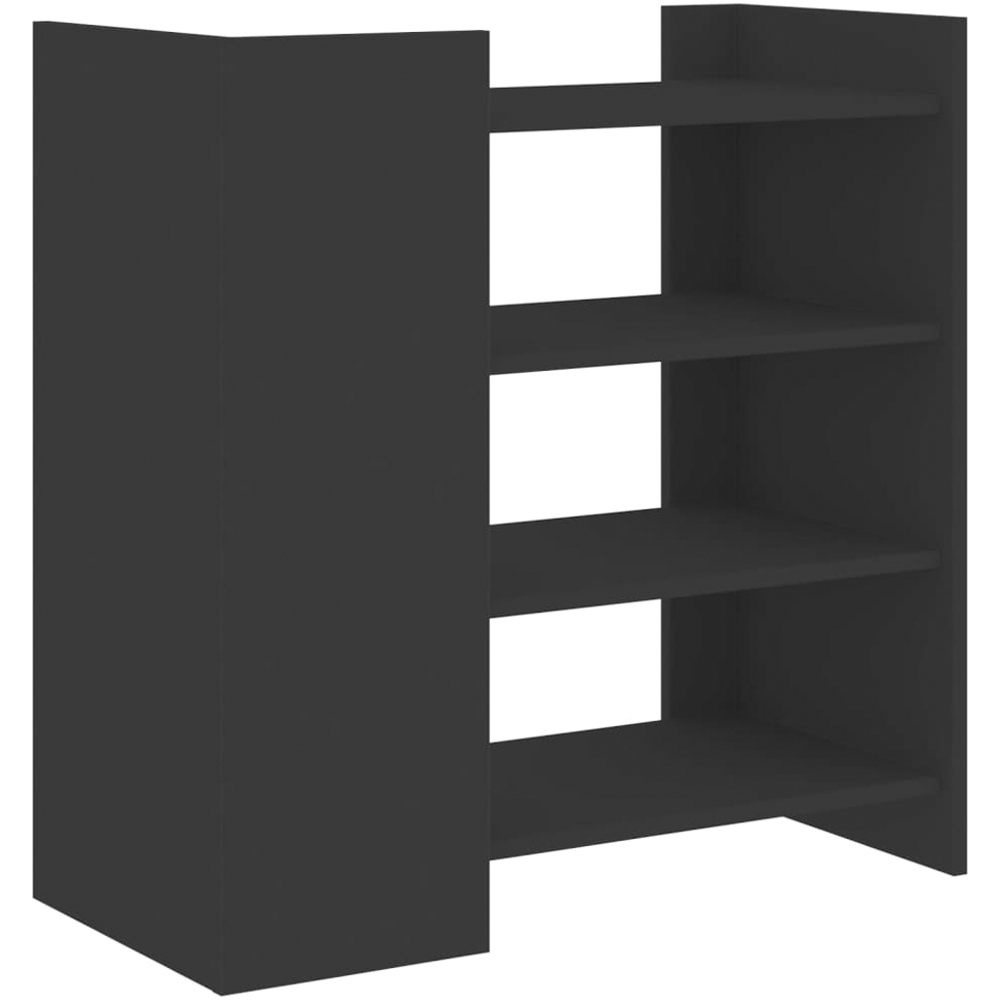 vidaXL 4 Shelf Black Wooden Sideboard Image 6