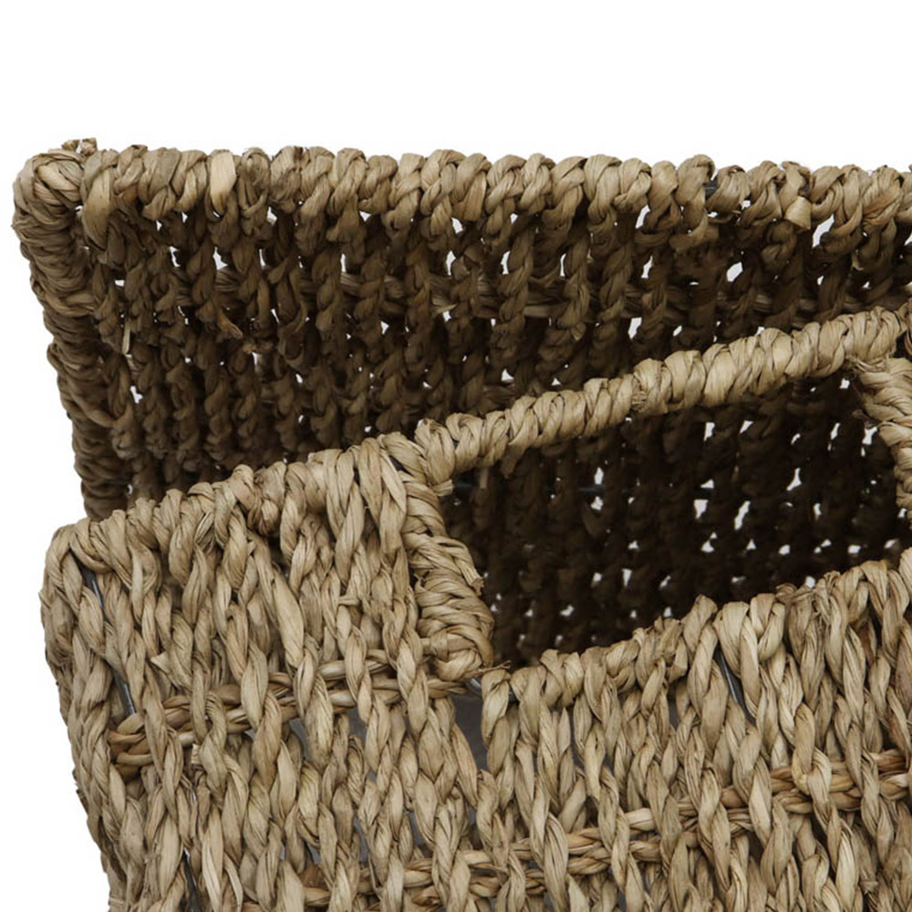 JVL Seagrass Rectangular Storage Baskets with Lids Set of 4 Image 7