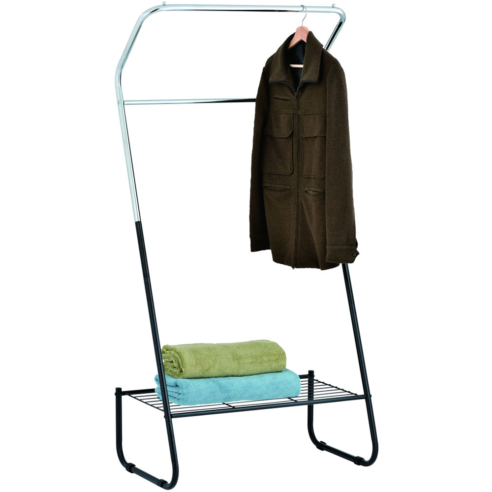 Watsons Single Shelf Black and White Metal Open Wardrobe with Rail Image 4