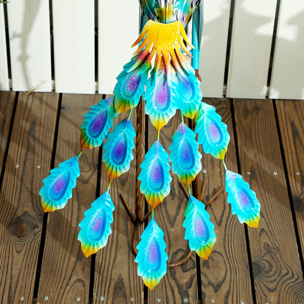 Outsunny Multicolour Metal Peacock Garden Ornament with Stake Image 5