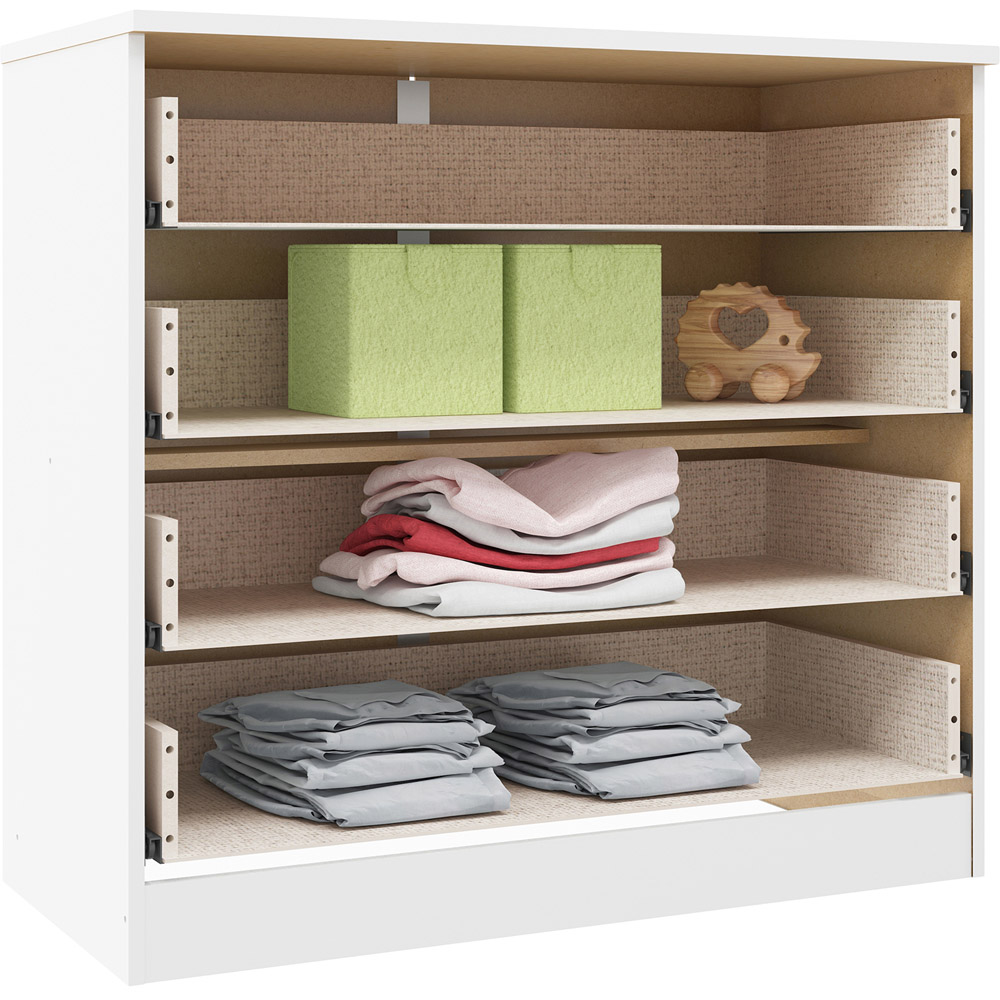 Seconique Denver 4 Drawer White and Pink Gloss Storage Chest Image 5