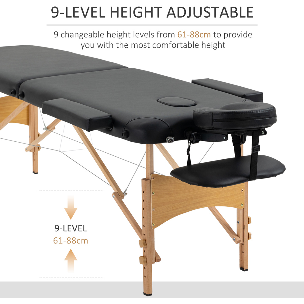 Portland Black Foldable Wooden Massage Table Image 4