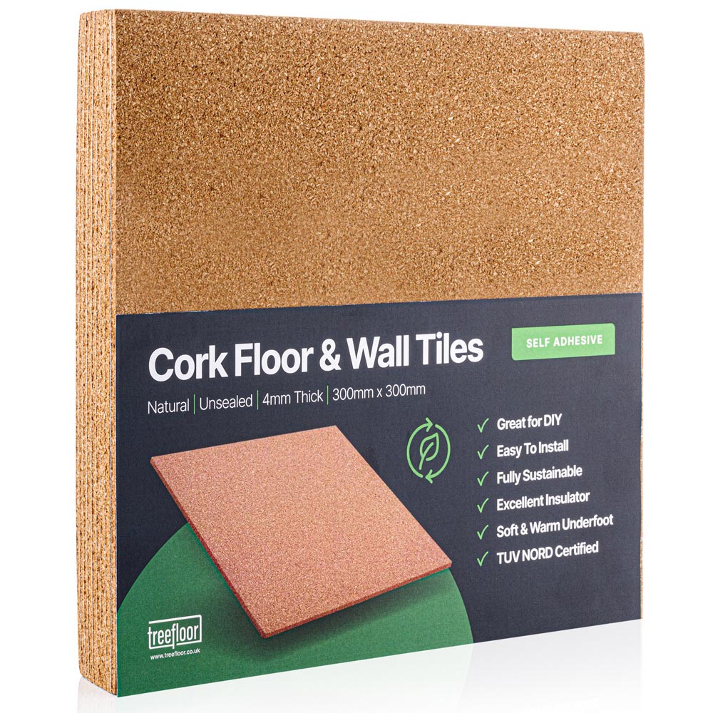 Treefloor Natural and Sustainable Self-Adhesive Cork Tiles 9 Pack Image 3
