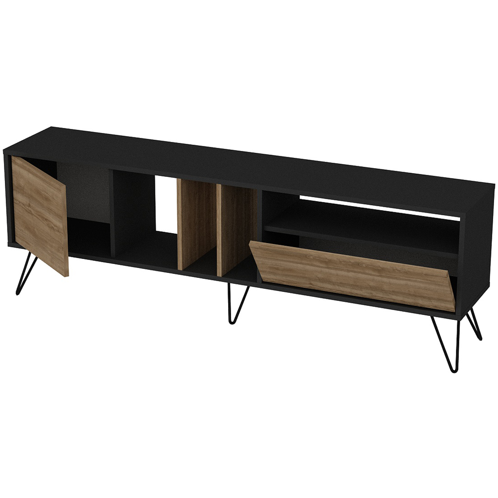 Decorotika Mistico Black and Walnut Wide TV Unit Image 4