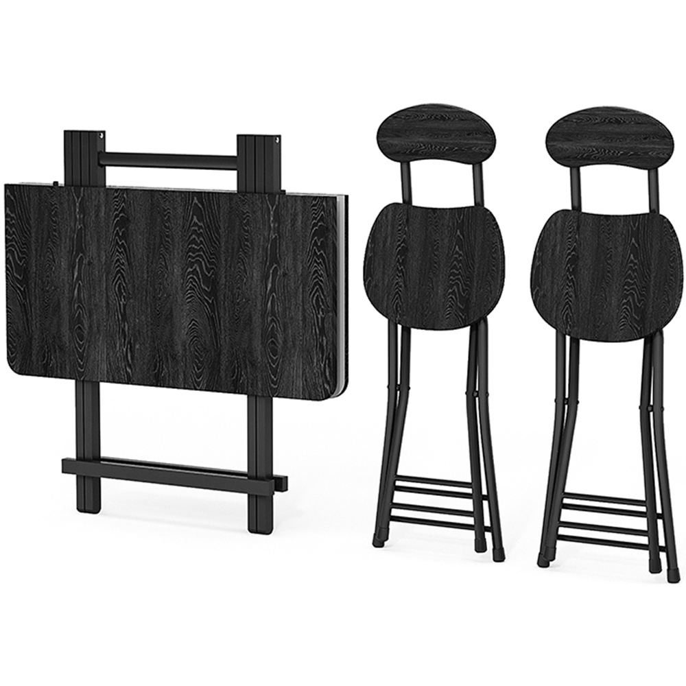 Living and Home Black Foldable Dining Table Image 5
