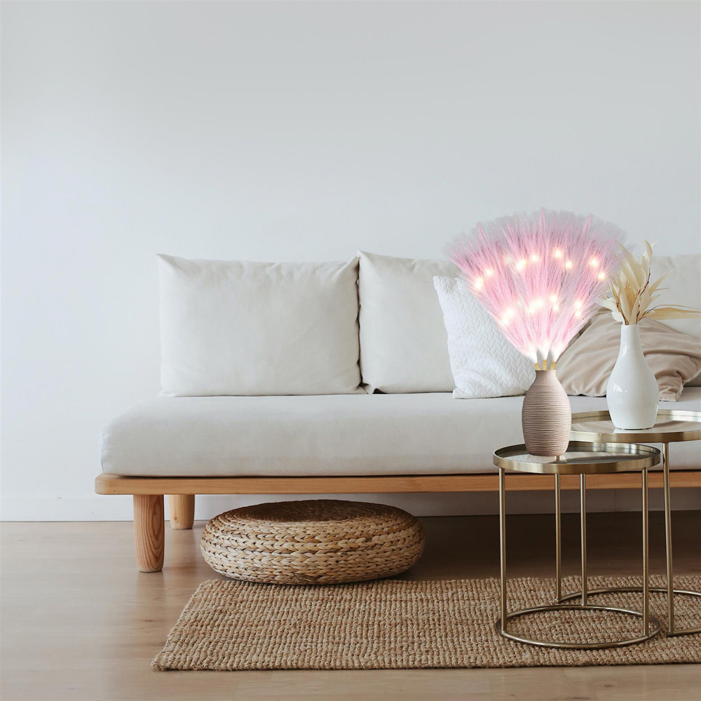 Shatchi Pre Lit Pink Pampas Grass 45cm Image 2