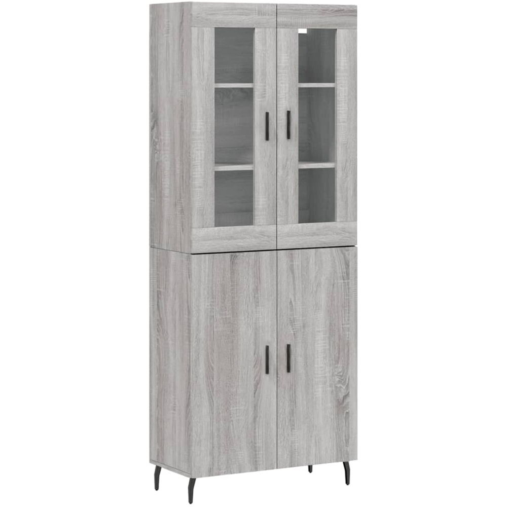 vidaXL 4 Door Grey Sonoma Highboard Image 2
