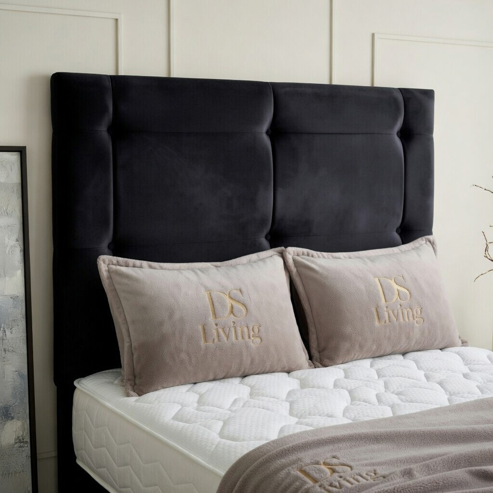 DS Living Kingsley King Size Black Plush Divan Bed Image 2
