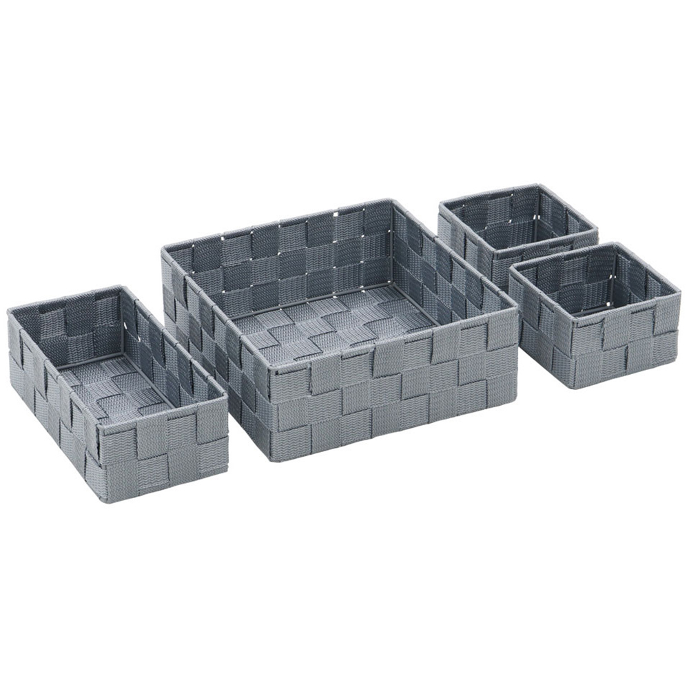 JVL Vichy Set of 4 Assorted Nylon Storage Baskets Image 1