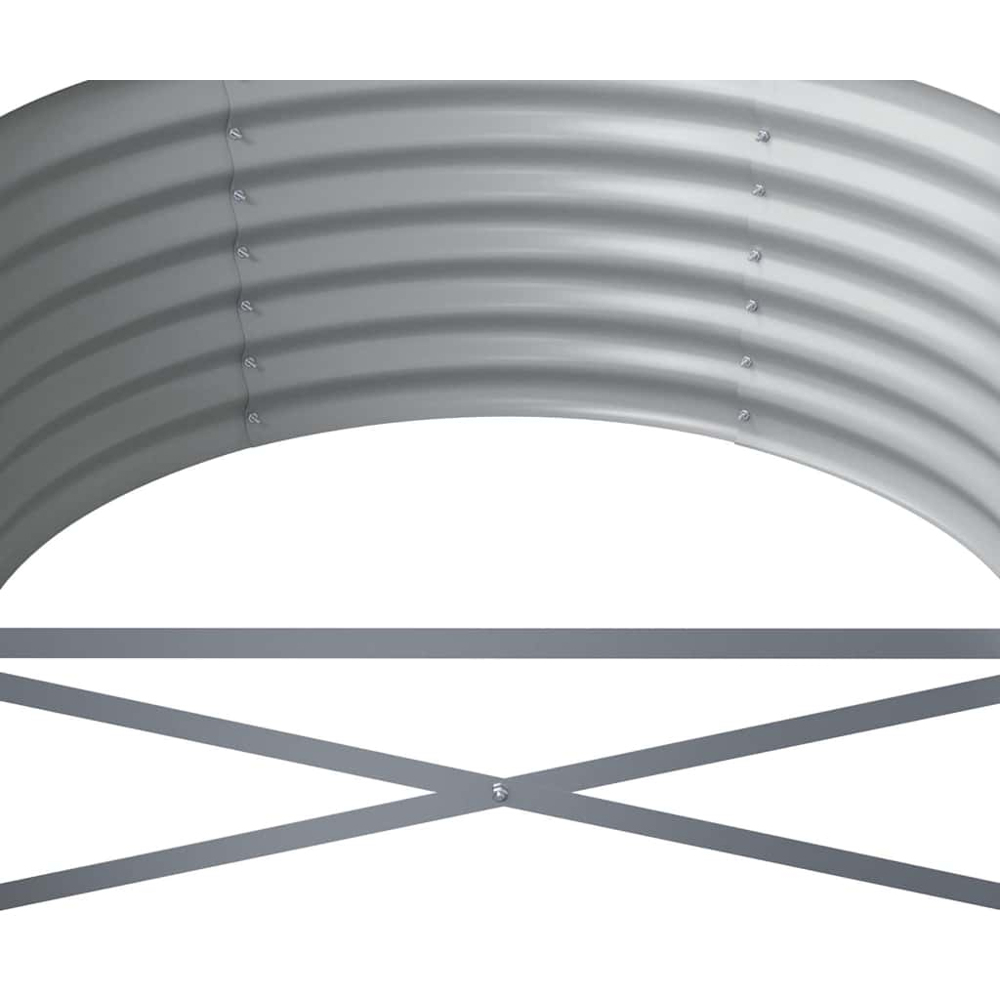 vidaXL Silver Galvanised Steel Raised Garden Bed 36 x 224 x 80cm Image 4
