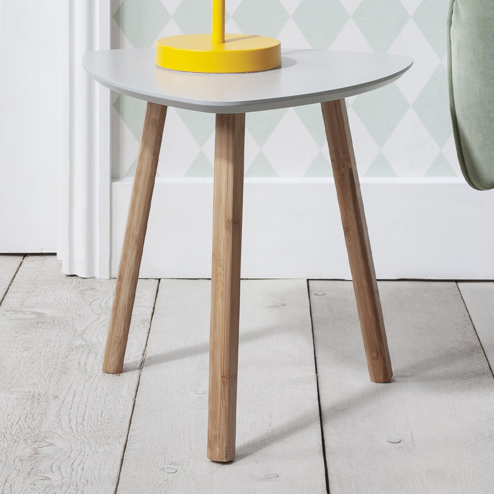 Noa and Nani Malme Chalk Grey and Natural Pine Small Side Table Image 1