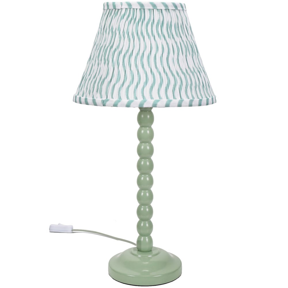ValueLights Bobbins Green Arrow Shade Sage Green LED Table Lamp Image 1