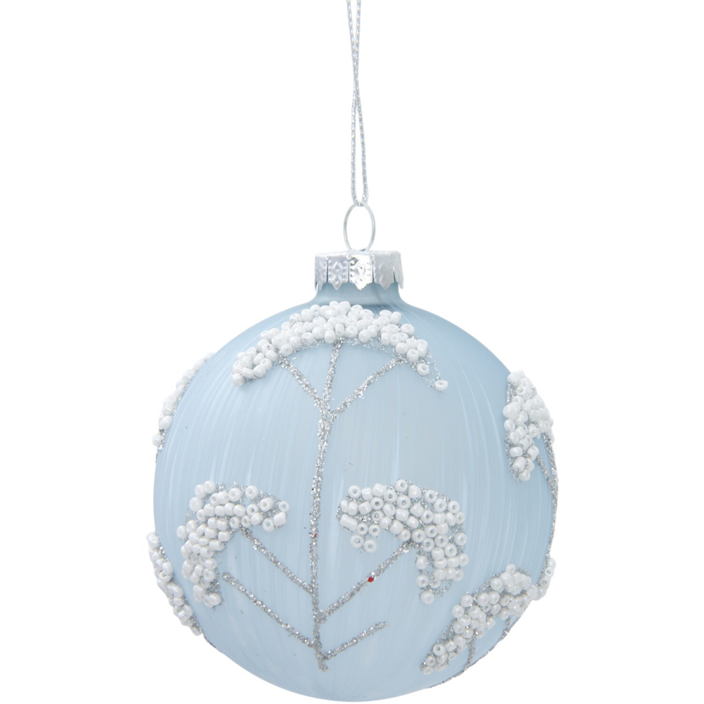 Beaded Embellished Bauble Icy Blue Image 1