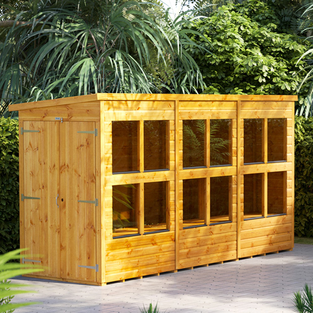 Power 12 x 4ft Pent Double Door Potting Shed Image 2