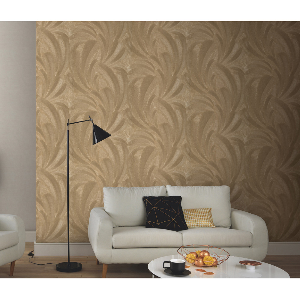 Erismann Elysium Plume Gold Wallpaper Image 6