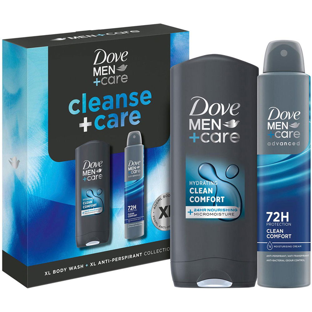 Dove Men+Care Cleanse and Care Bodywash and Bodyspray XL Duo Gift Set 4 Pack Image 3