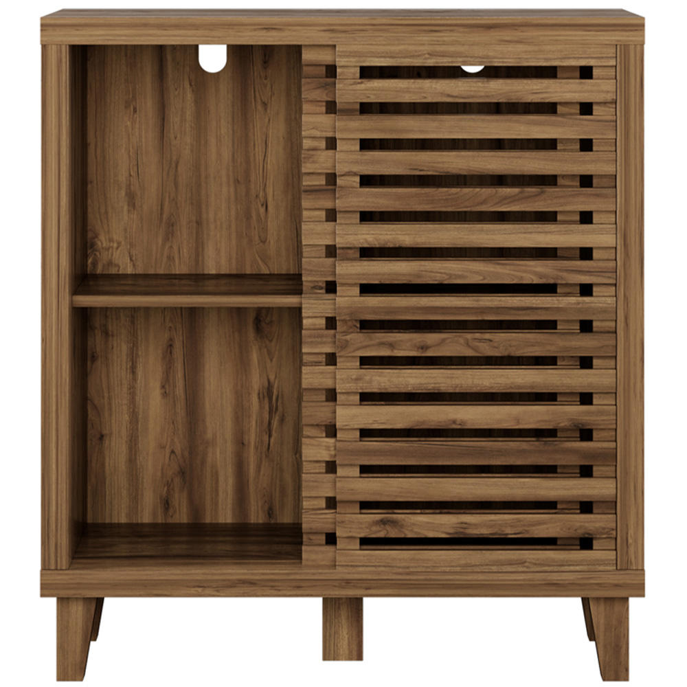 Flexi Storage Erik 2 Door Mango Wood Effect Slatted Petite Sideboard Image 5