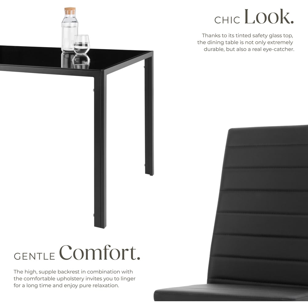 Tectake 6 Seater Black Dining Set Image 5