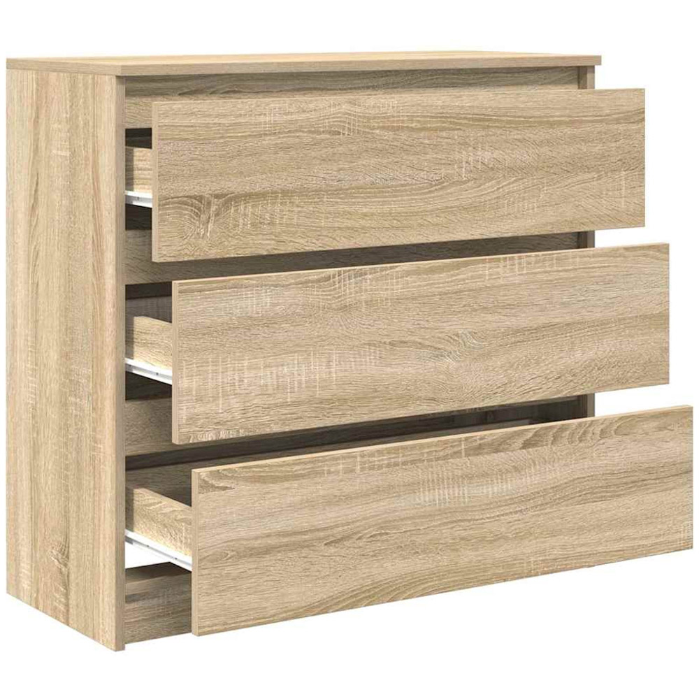 vidaXL 3 Drawer Sonoma Oak Sideboard Image 5