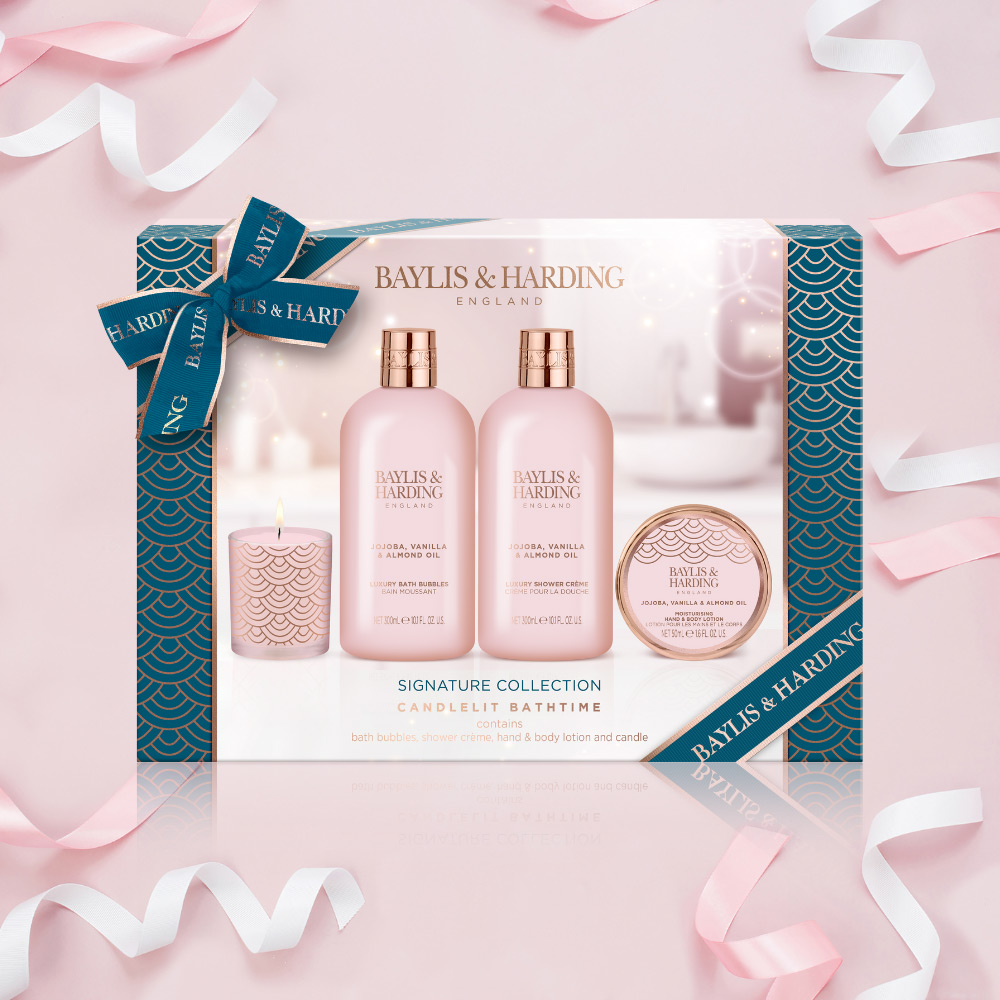 Baylis & Harding Jojoba, Vanilla & Almond Oil Candle Gift Set Wilko
