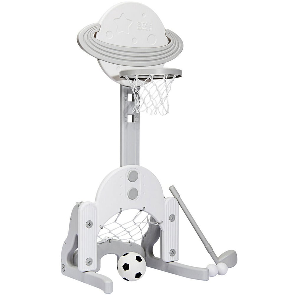 Costway 3 in 1 Adjustable Basketball Stand with Goal Net Image 1