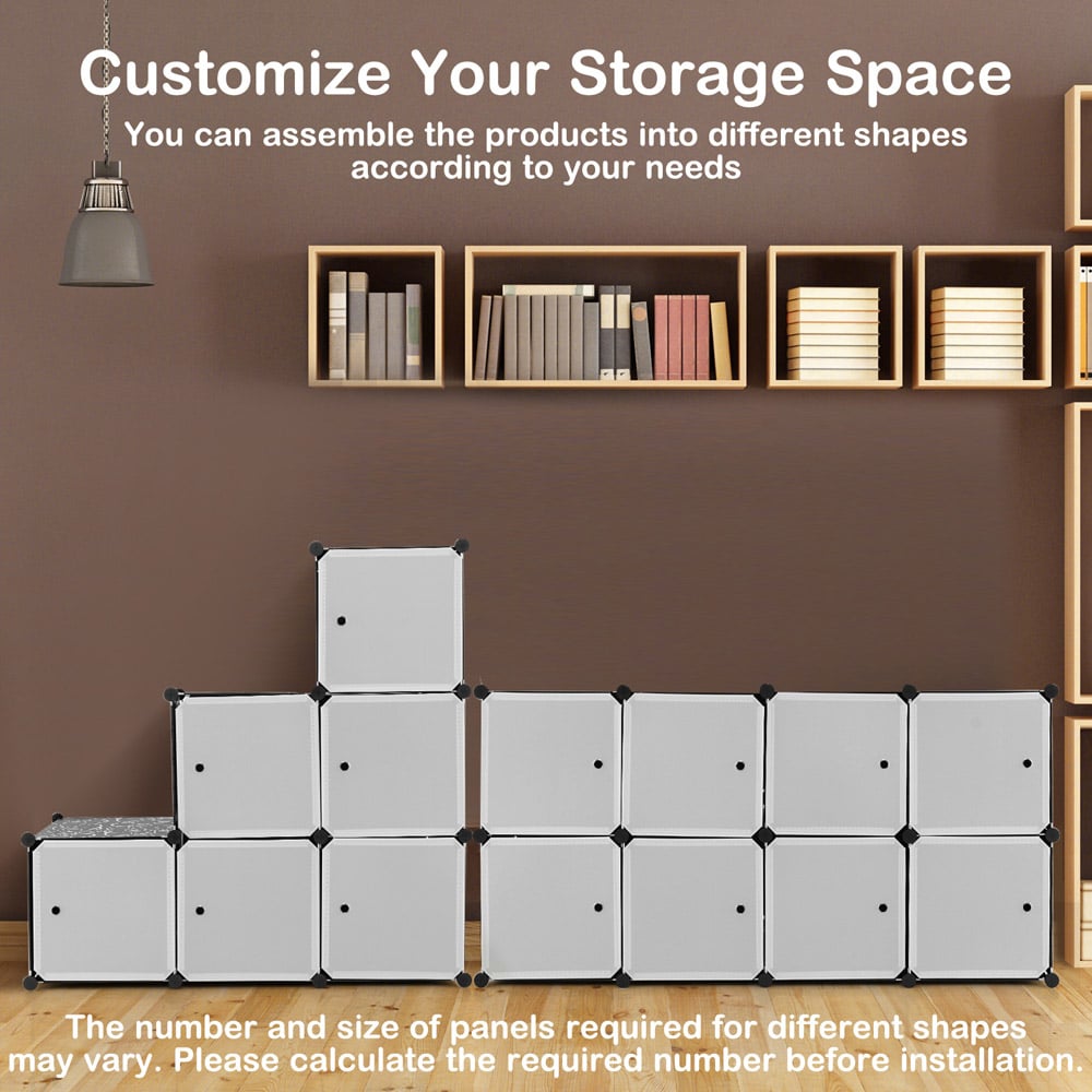 Costway 16 Cube Black and White Storage Cabinet Image 5