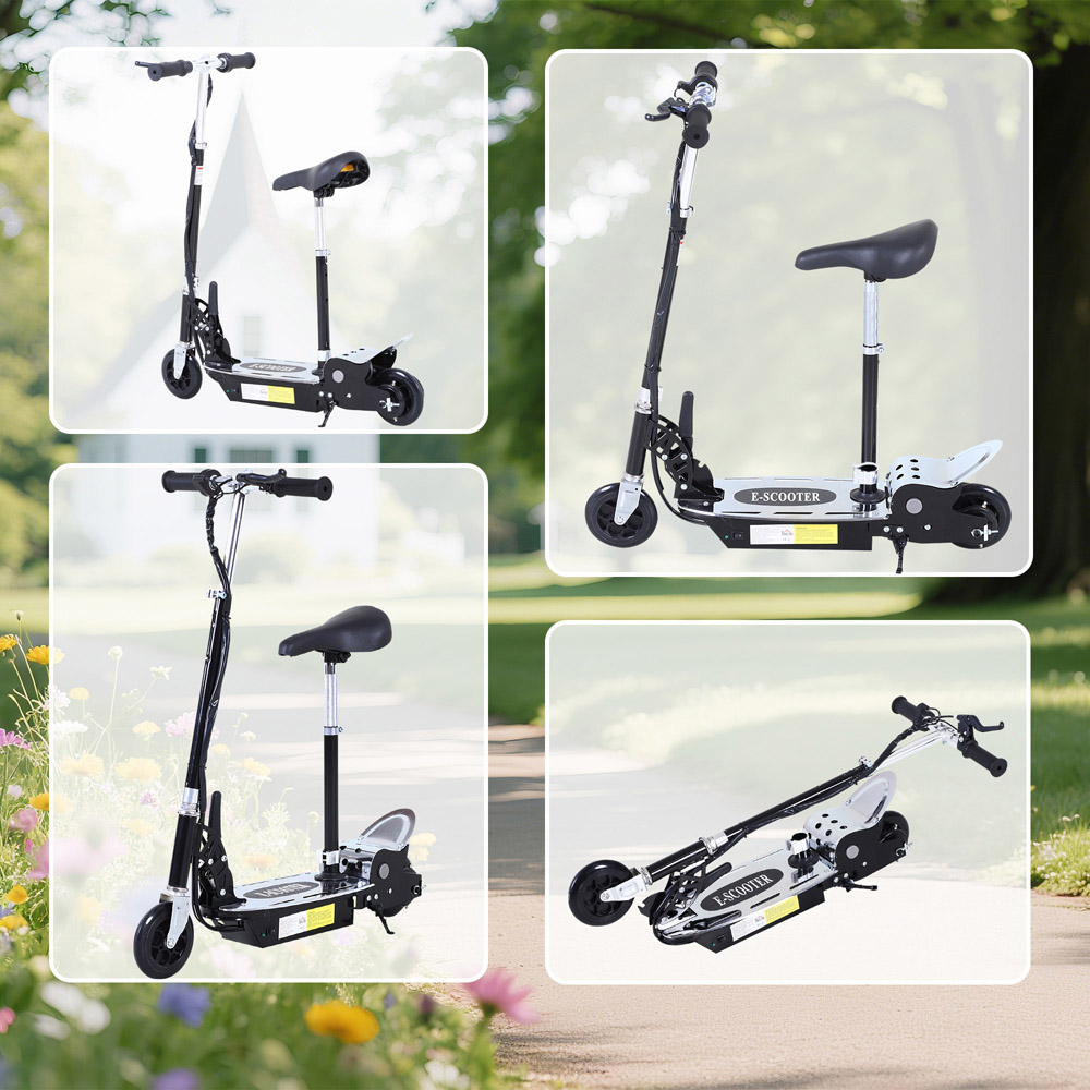 Tommy Toys Black Adjustable Seat and Brake Foldable Powered Kick Scooter Image 3