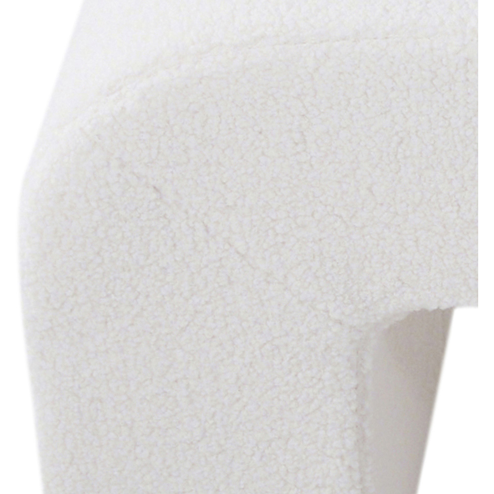 Living and Home Cream Teddy Fleece Ottoman Bench Image 4