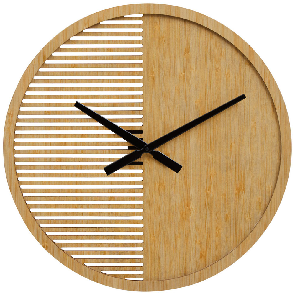 Premier Housewares Vitus Wooden Wall Clock Large Image 1