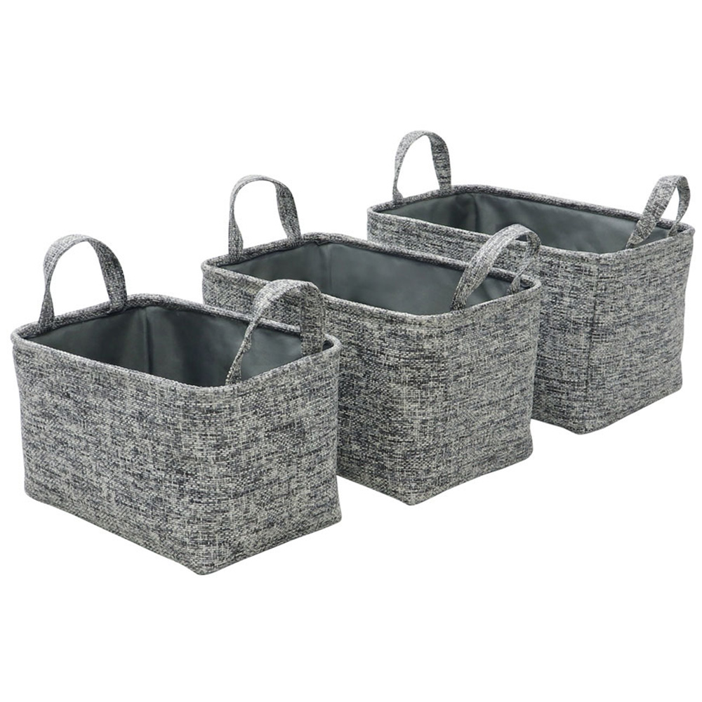 JVL Urban Set of 3 Rectangular Paper Storage Baskets Image 3