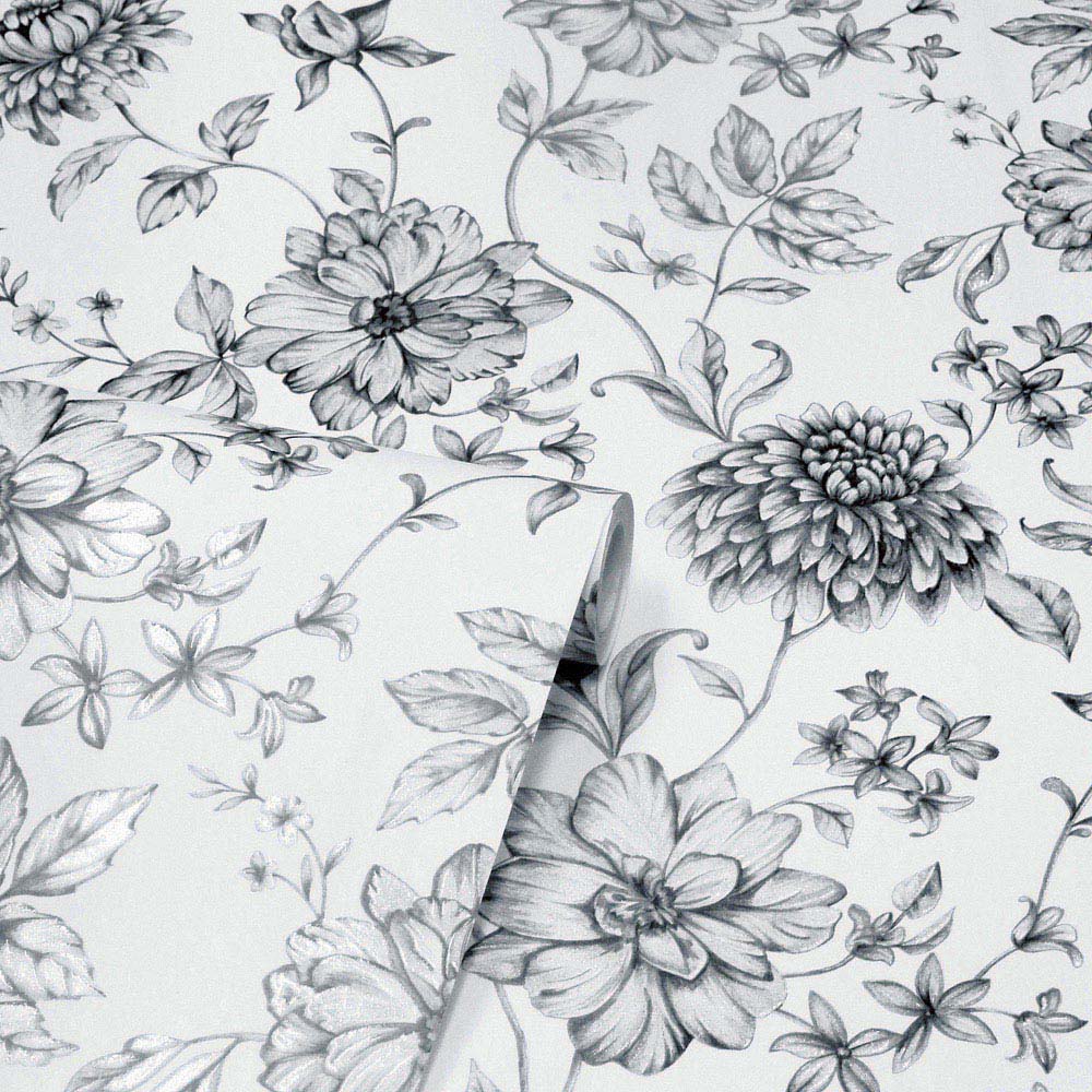 Arthouse Fleur Mono Wallpaper Image 2