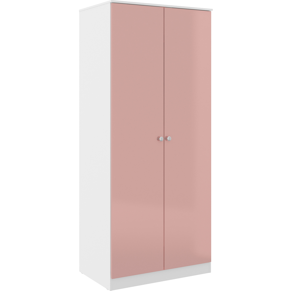 Seconique Denver 3 Piece White and Pink Gloss Furniture Set Image 3