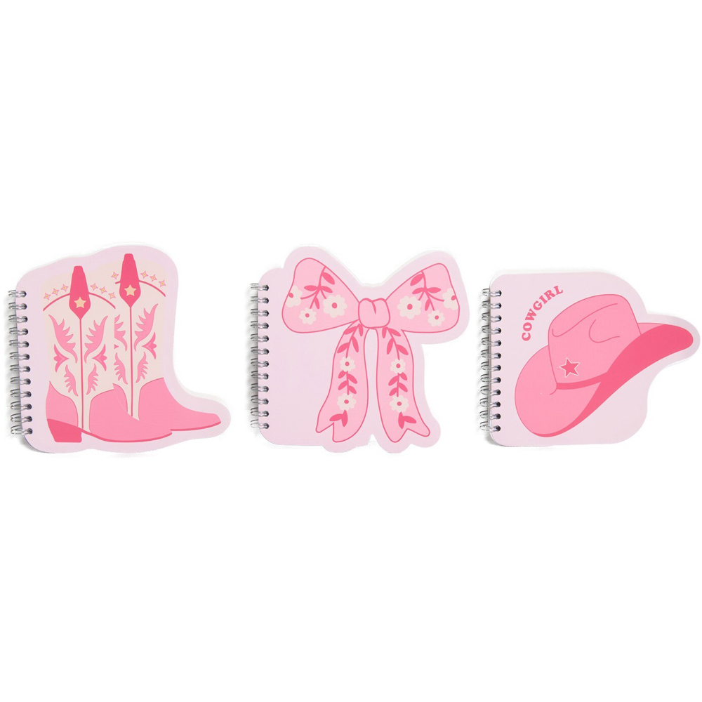 Pack of 3 Cowgirl Shaped Notebooks Pink Image 2