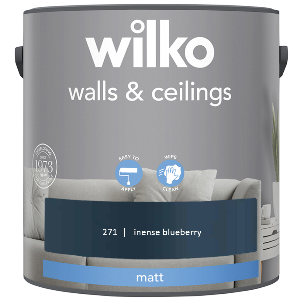Wilko Walls & Ceilings Intense Blueberry Matt Emulsion Paint 2.5L Image 2