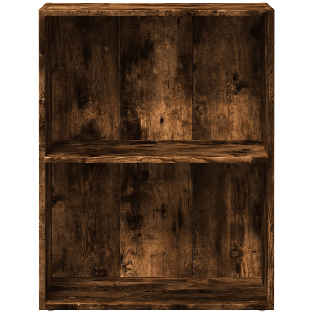 vidaXL 2 Shelf Smoked Oak Bookcase Image 3