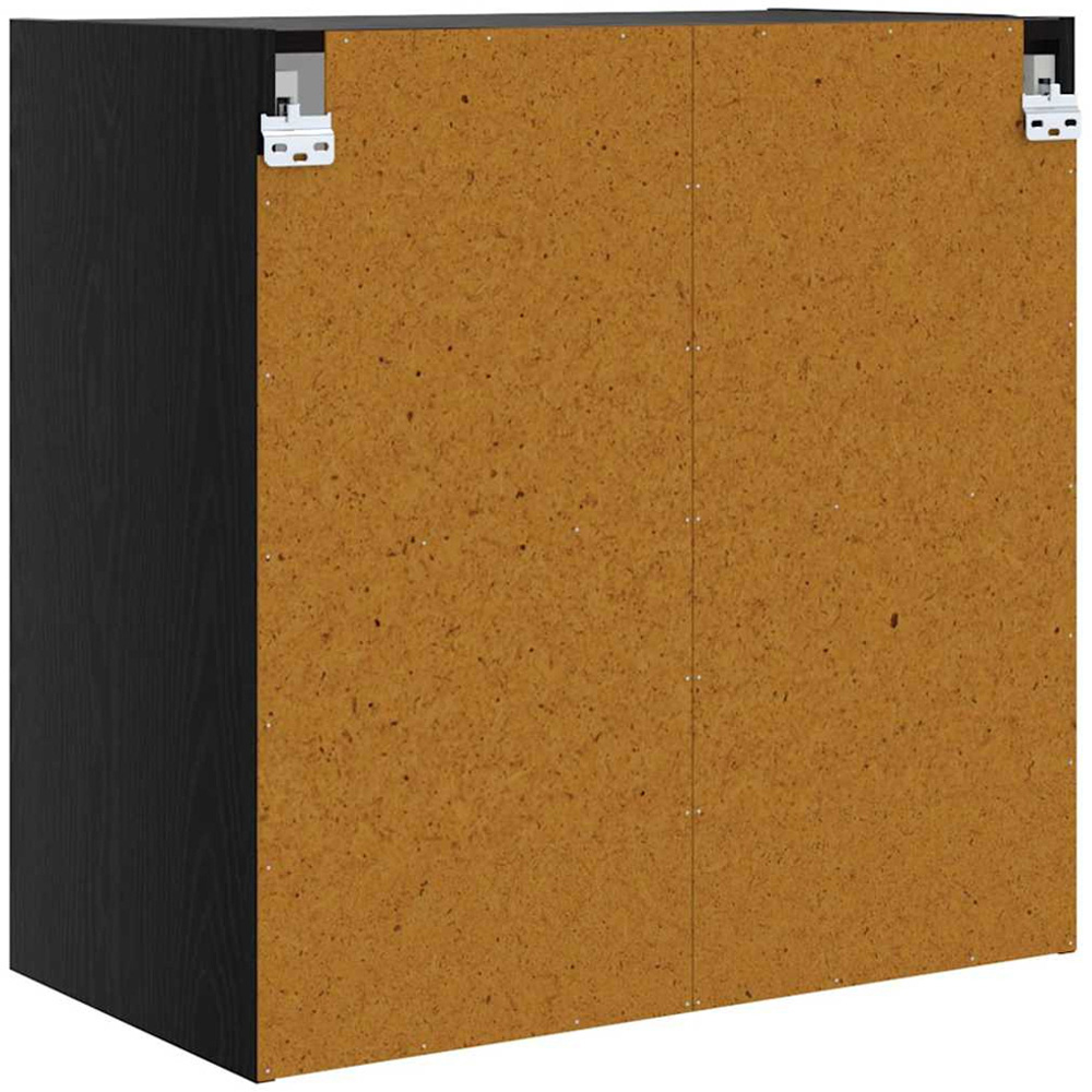 vidaXL 2 Glass Door Black Oak Wall Cabinet Image 8