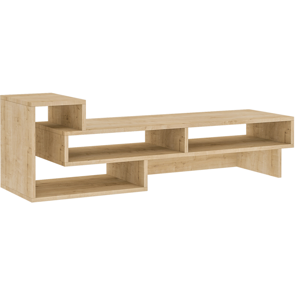 Decortie Tetra Oak Multimedia Centre TV Unit with Shelves Image 2