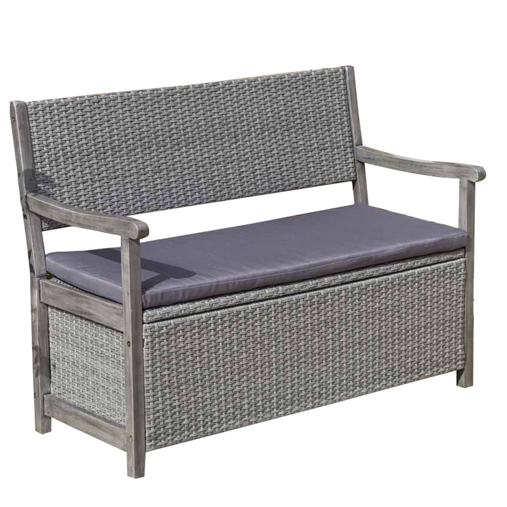 Rowlinson Alderley Rattan Storage Bench Image 3