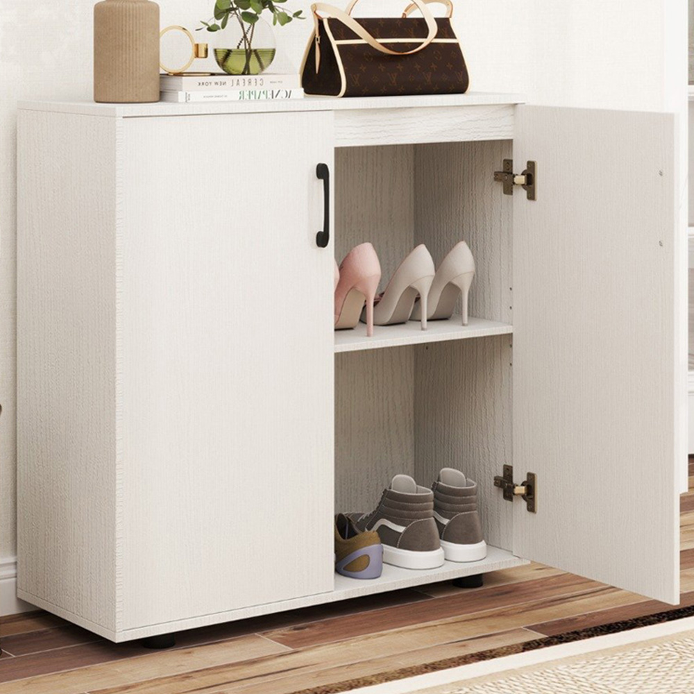 Costway 2 Door White Storage Cabinet Image 1