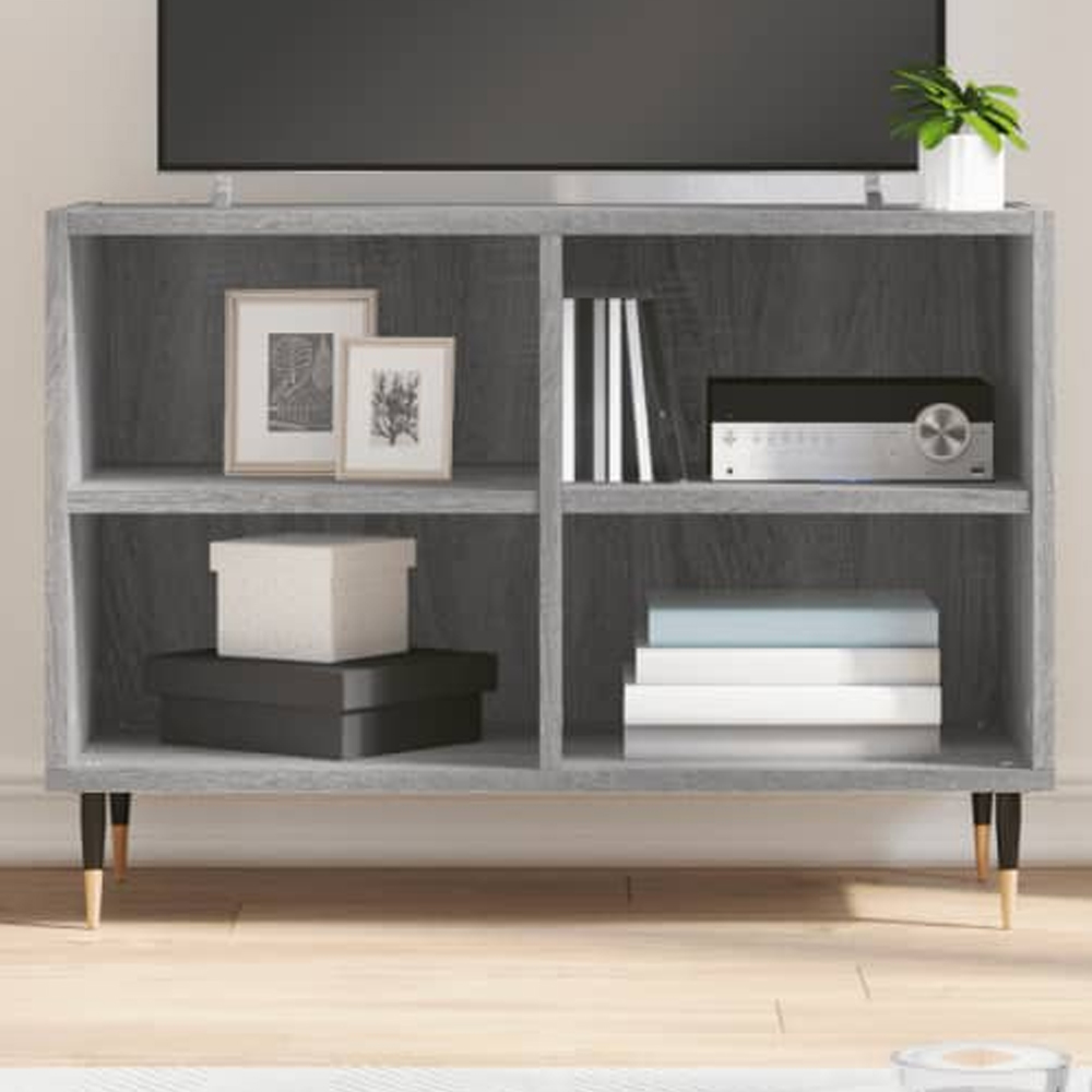 vidaXL 4 Shelf Grey Sonoma TV Cabinet Image 1