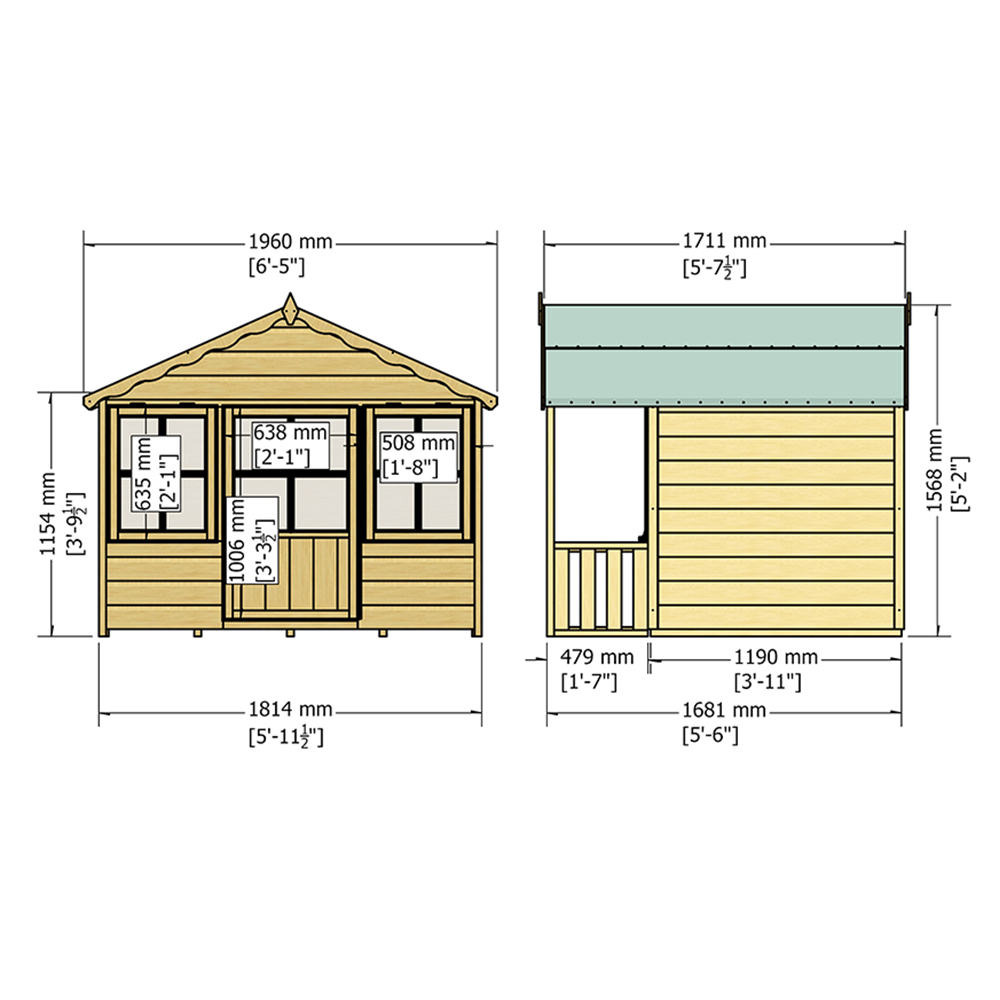 Shire 6 x 4ft Pixie Playhouse Shed Image 3