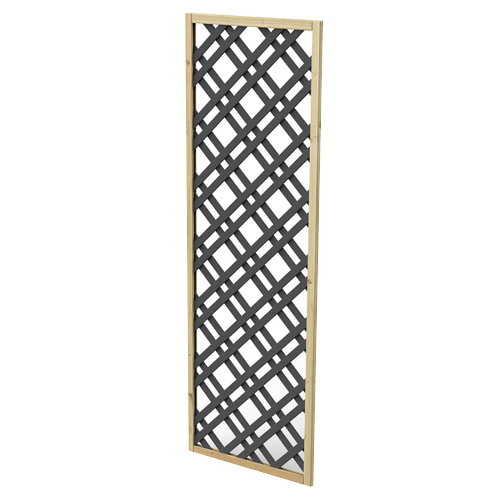 Forest Garden Grey Painted Lattice 180 x 60cm Image 1
