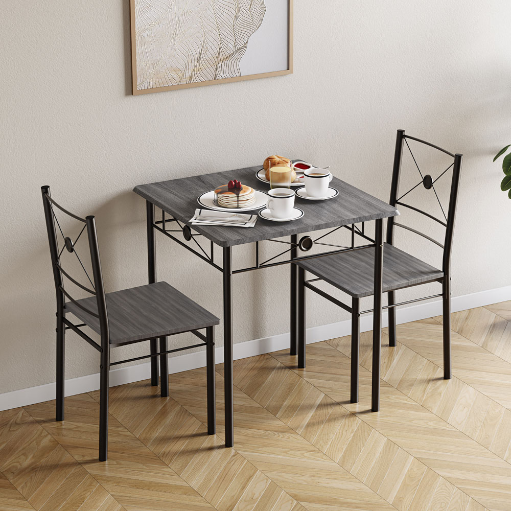 VIDA DESIGNS Roslyn 2 Seater Square Dining Set Grey Image 3
