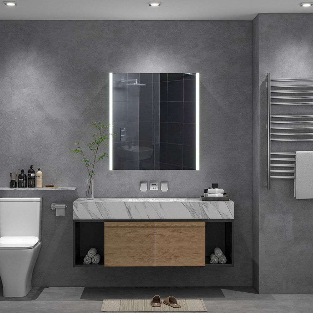 Living and Home 2 Door Frameless LED Mirror Bathroom Cabinet Image 6