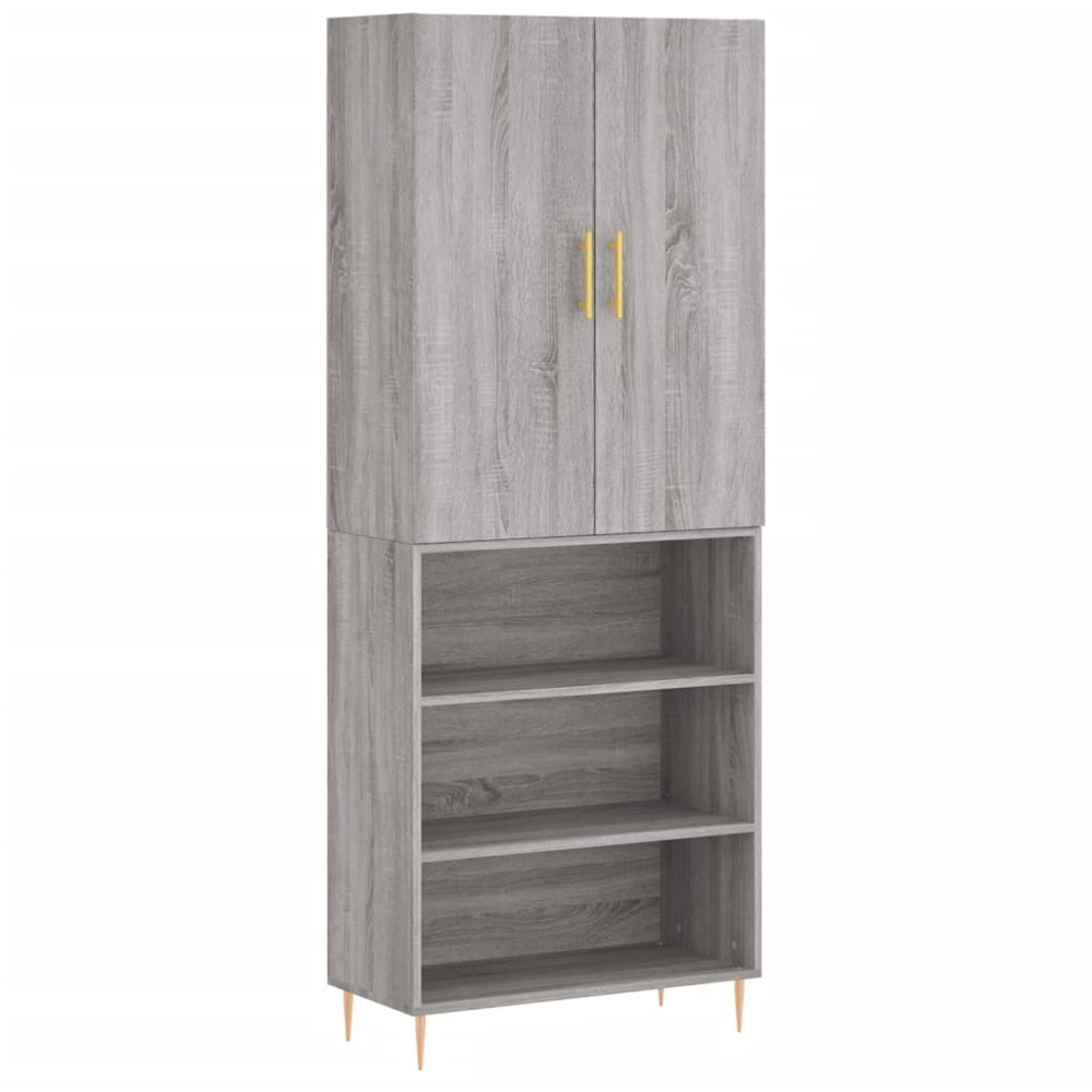 vidaXL 2 Door 3 Shelf Grey Sonoma Highboard Image 2