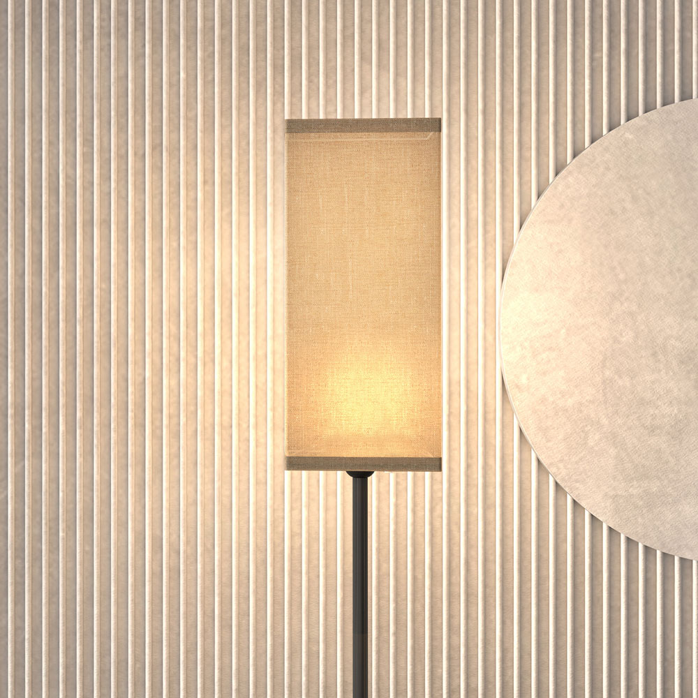 Portland Black Linen Shade Standing Floor Lamp 161.5cm Image 4