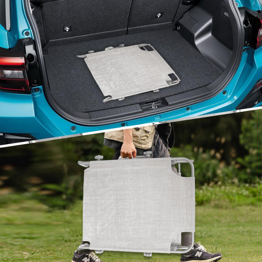 Alivio Beige Foldable Recliner Sun Lounger with Adjustable Sunshade Image 4