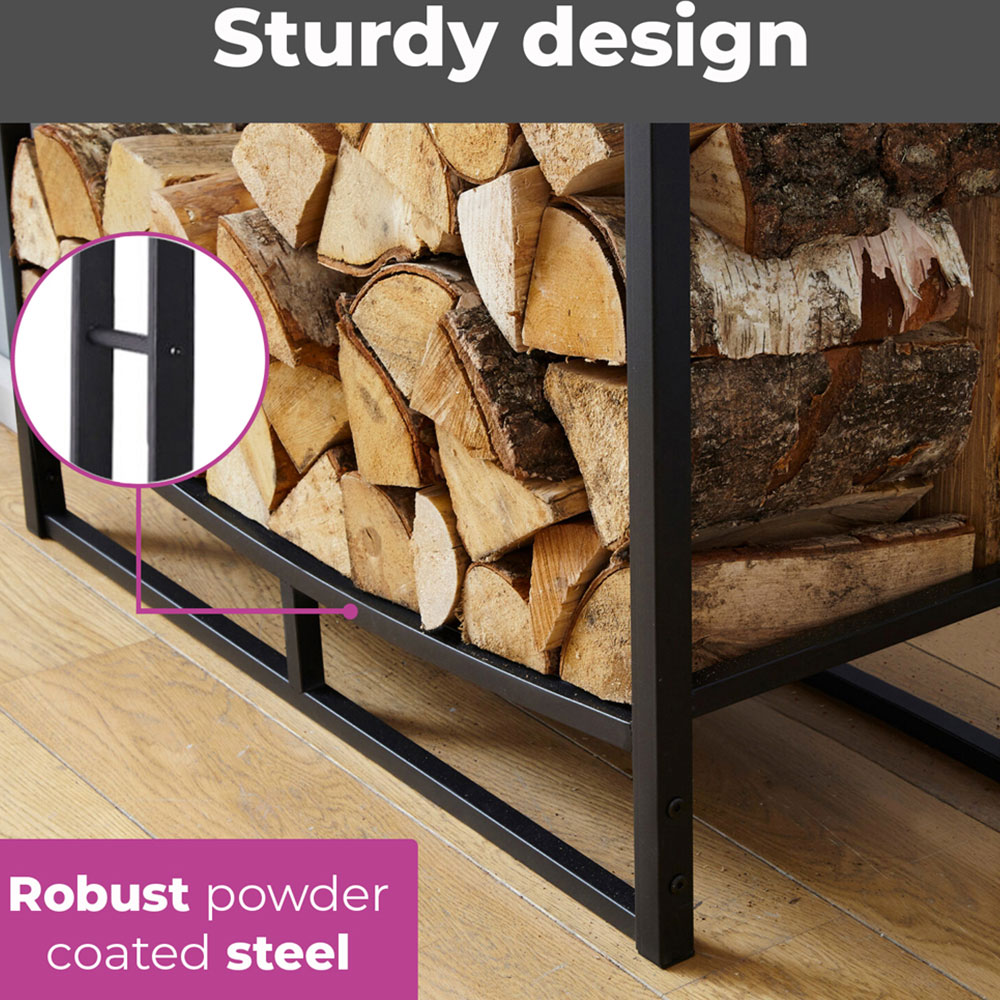 Neo Black Firewood Log Rack with Hooks Image 3