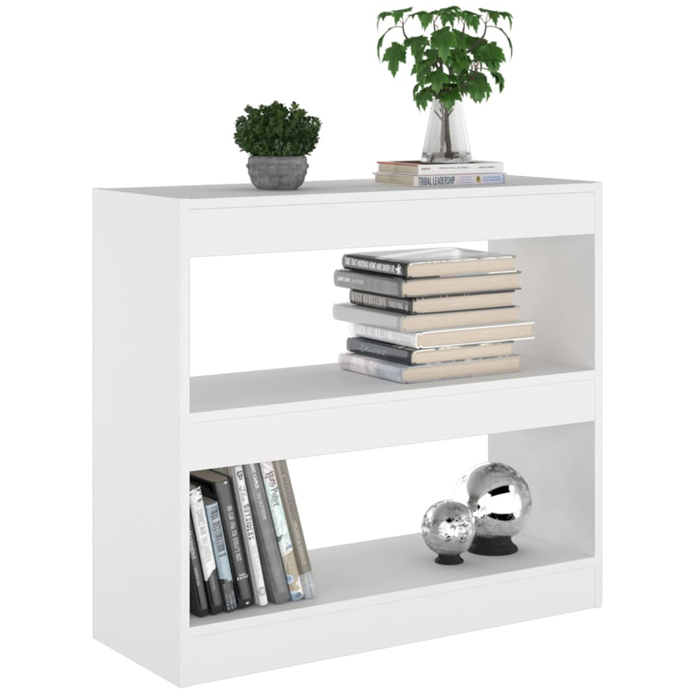 vidaXL 2 Shelf White Bookcase Image 5