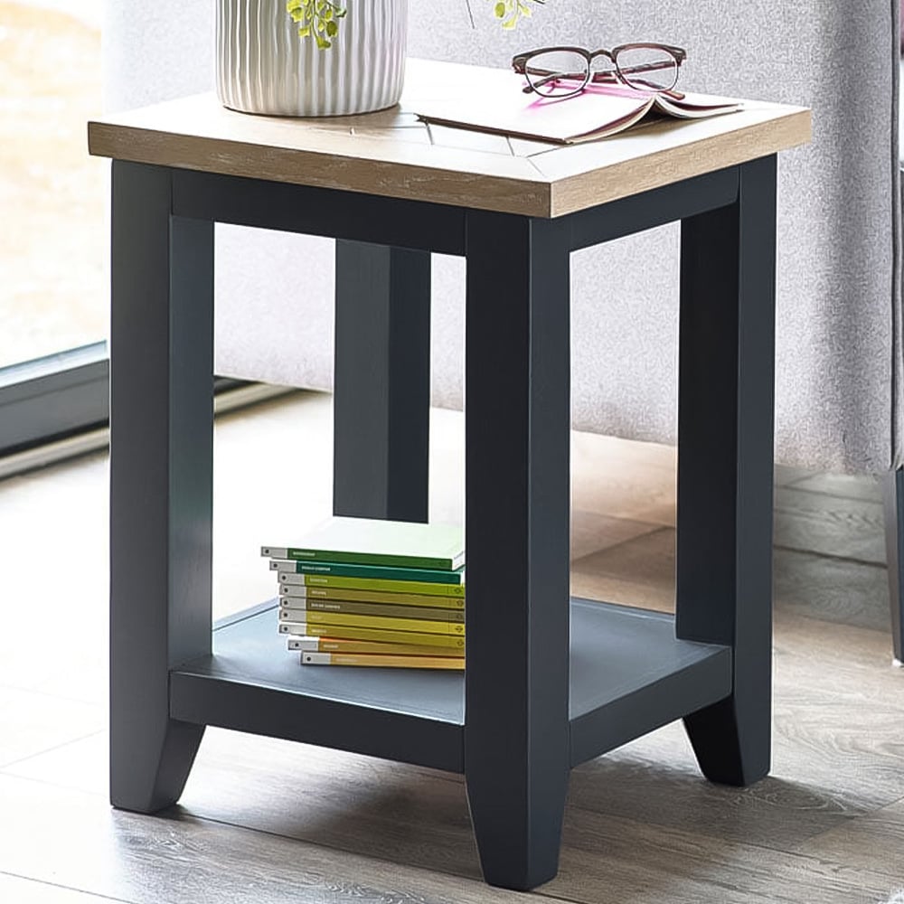Julian Bowen Bordeaux Dark Grey Lamp Table Image 1